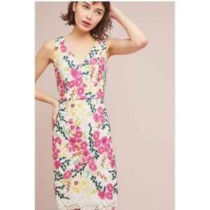 Moulinette Soeurs Anthropologie Size 8 Floral Mini Dress - Pink and White